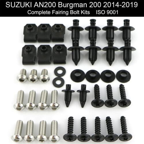 Fit For Suzuki AN200 Burgman 200 2014-2019 2017 2018 Motorcycle Cowling Fairing Bolts Kit Bolts Screws Clips Stainless Steel