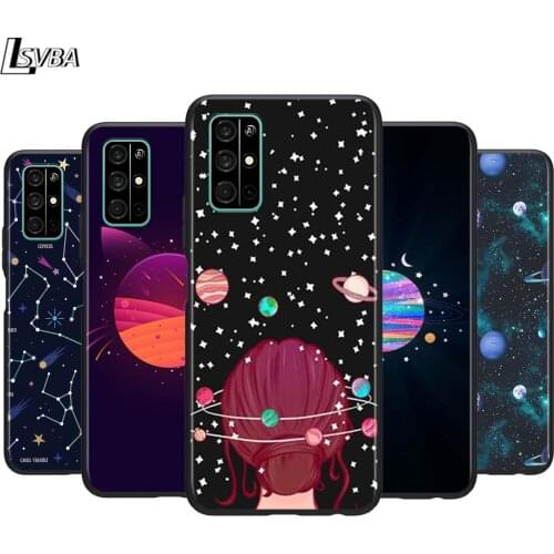 Dream planet for Huawei Honor 30 20S 20 10i 9S 9A 9C 9X 8X 10 9 Lite 8A 7C 7A Pro Phone Case Black Cover