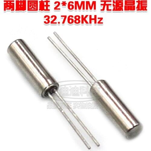 Cylindrical crystal 2*6 MM 32.768 KHz crystal 32.768K quartz crystal 2 pin direct insertion