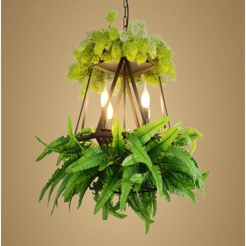 Dining Room Decoration Pendant Lights Bar Music Restaurant Cafe Green Plant Pendant Lamps Commercial Hanging Lights Living Room