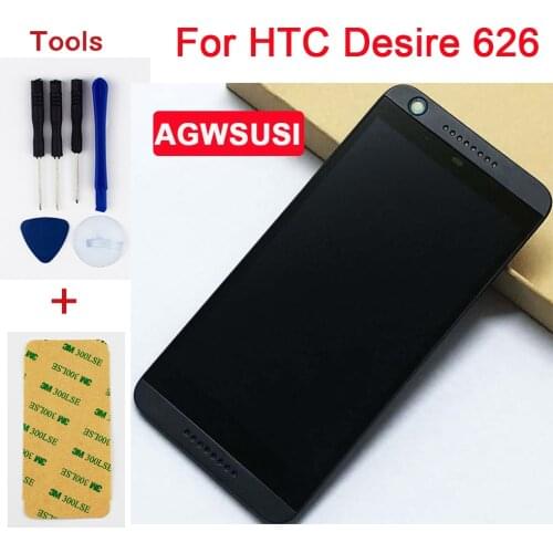 For HTC Desire 626 626G Full Touch Screen Digitizer Sensor Glass + LCD Display Module Monitor Panel Assembly with Frame Bezel
