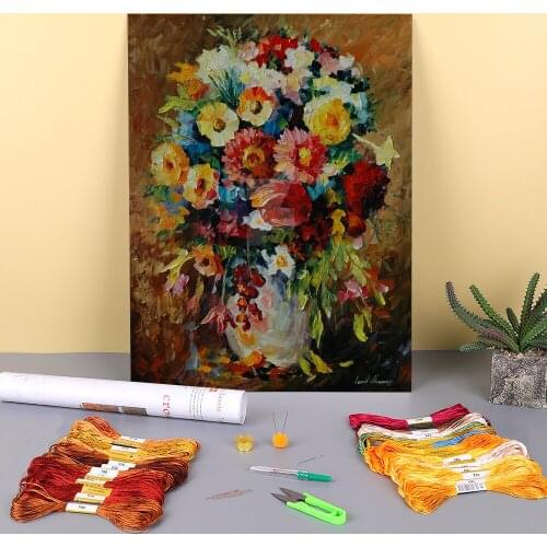 Home Warmth Pre-Printed 11CT Cross Stitch Embroidery Full Kit DMC Threads Needlework Painting Sewing Craft Mulina Home Counted
