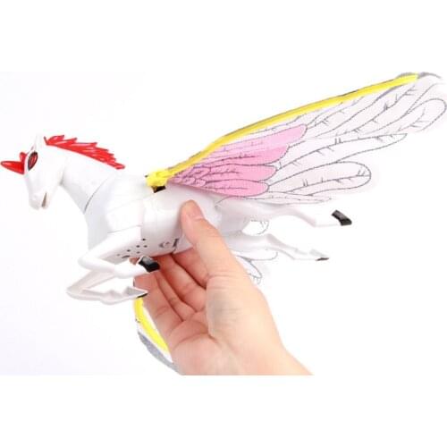 Electric Animal Power-driven Fly Horse Suspension Wire Femto Eyes Will Be Bright Voice With Lamp Music Battery Operated 2021