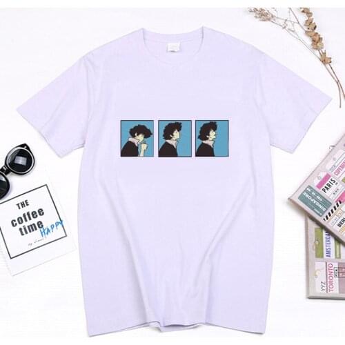 Funny Cowboy Bebop Anime T-Shirts Men Women Pure Cotton Manga T Shirt Spike Spiege Graphic Tee Streetwear Camisetas De Mujer