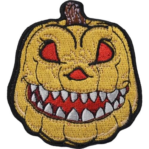 Halloween Pumpkin Lantern Cartoon Embroidered Iron on Patch for Clothing Accessories Festival DIY Jacket Kid Garment