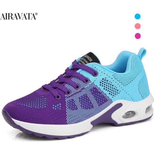 Fashion Sneakers Women Light Lace Up Running Shoes Lady Outdoor Breathable Air Cushion Mesh Loafers Non-slip Tenis Feminino