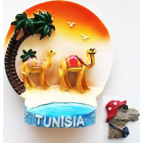 Tunisia Africa Fridge Magnets 3D Resin Tunis Tourism Memorial Hand-painted Decorative Handicrafts Magnets for Refrigerators
