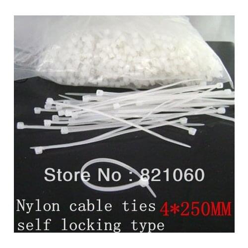 Nylon cable tie/cable ties self locking type 4*250MM 200+PCS/LOT