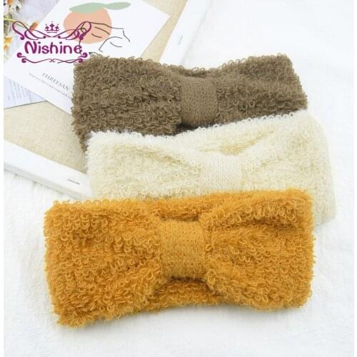 Nishine 1 PCS 10*21 CM Autumn and Winter Comfortable Warm Headband Women Solid Color Knitting Yoga Hairband Photography Props