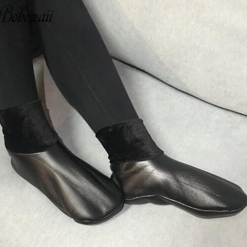 BOHOWAII Thick Leather Socks Unisex Men Women Harajuku Muslim Winter Socks Waterproof for Size 34-43 Skarpetki