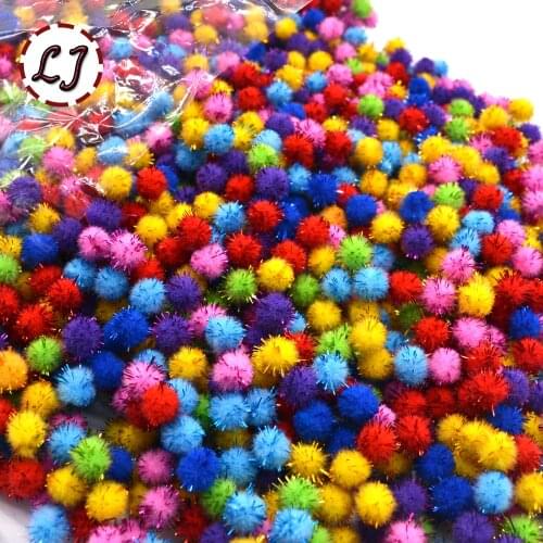 New 100pcs/lot 10mm mixed color polyester pom pom ball for garment home christmas party carft decoration DIY accessory material