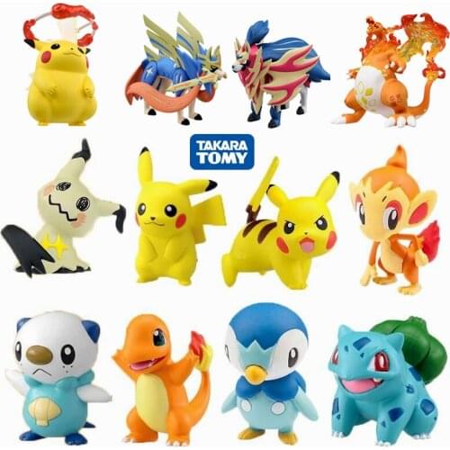 Genuine Takara Tomy Figures Charizard Vmax Sword and Shield Zacian Zamazenta Figurine Cute Mew Greninja Collection Modell Toys
