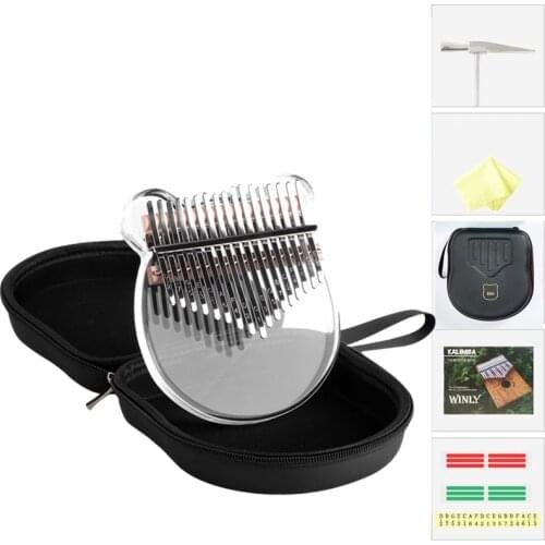 Kalimba Clear Thumb Piano 17 Keys with Acrylic Material Portable Mbira Finger Mbira Gifts for Kids and Friends with Carry Bag