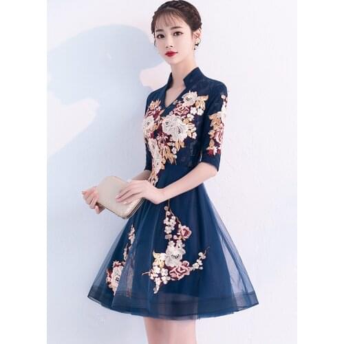 Girls' Cheongsam Dress 2020 New Winter Womens Short Style Modern Fashion New Youth Improved Chinese Style