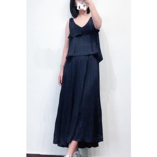 Patads French fashion spring and summer vacation style suspender layered lady dress e19rockanil