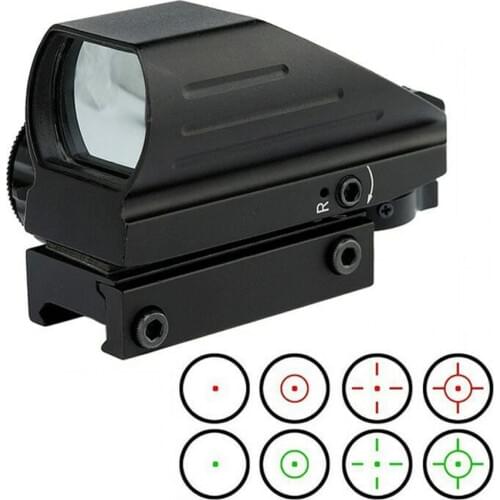20mm Rail Red Green Dot Scope Riflescope Optics Tactical Airsoft 4 Reticle Dot Reflex Optics Sight Holographic Scope for Hunting