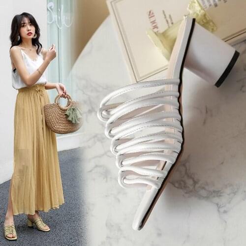 Romantic crystal and candy color 2020 summer new thick high-heeled Muller sandals women wear slippers Z678