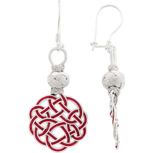 Silver 925 Sterling Kazaziye Hand Knitting Earrings