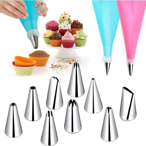Silicone Pastry Bag Piping Nozzles Icing Cream Cake Decorating Tools Pastry Bags+24 Nozzle Set Reusable Tips Kitchen