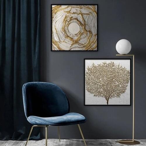 Modern Abstract Golden Tree Luxury Nordic Canvas Painting Posters and Prints Wall Art Picture for Living Room Bedroom Home Decor