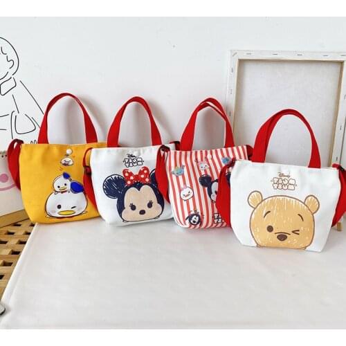 Disney mickey mouse canves shoulder messenger bag cartoon girl boy handbag