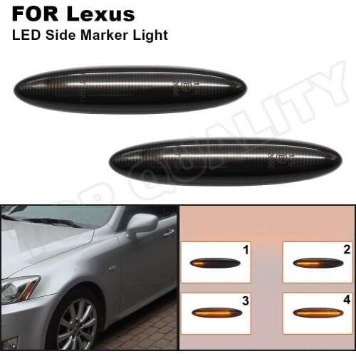 2X LED Dynamic Side Marker Light Turn Signal Lamp For Lexus IS250 IS350 SC430 Toyota MARK X REIZ Crown UZZ40 Highlander Camry 40