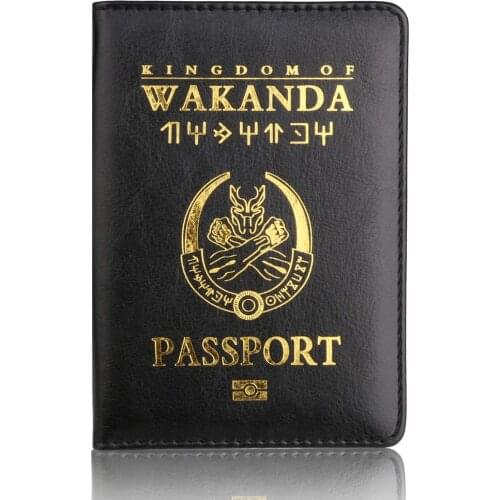 TOURSUIT Best Wakanda Forever Black Panther Leather Passport Holder Case Light Weigt Travel Accessories Wallet Passport Cover