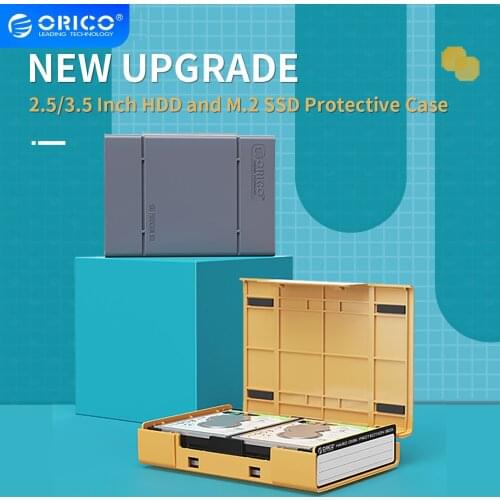 ORICO SSD M.2 Protect Case Hard Case Box with Label for 2.5/3.5 inch Hard Drive Disk SSD HDD Case Water-proof Colour Storage Box