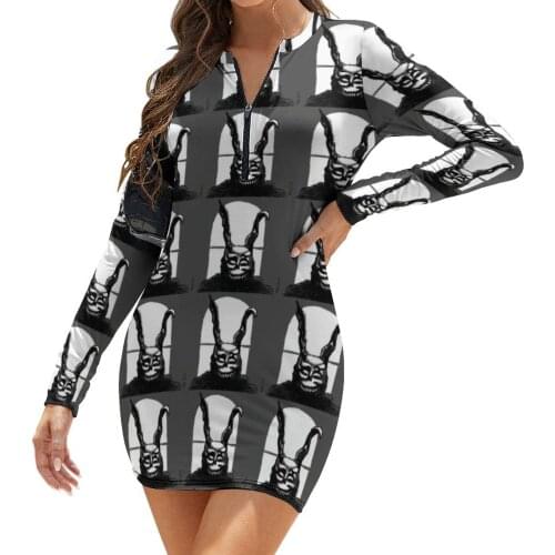 Donnie Darko Dress Long Sleeve Stylish Polyester Bodycon Girls Longsleeve Day Cheap One-Piece Dress