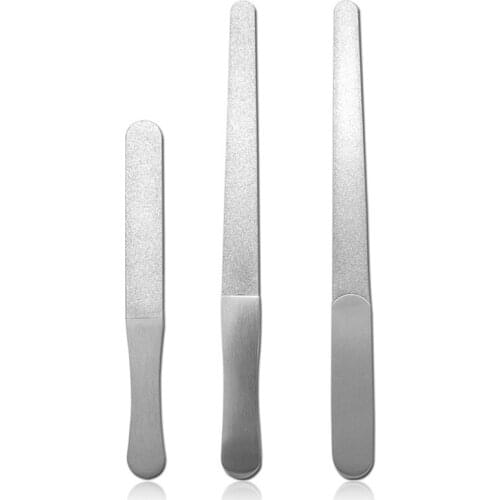 1pcs Stainless Steel Nail File Buffer Professional PC SET Double Sided Nail File Set Scrub Metal Nail Arts Tools Woman