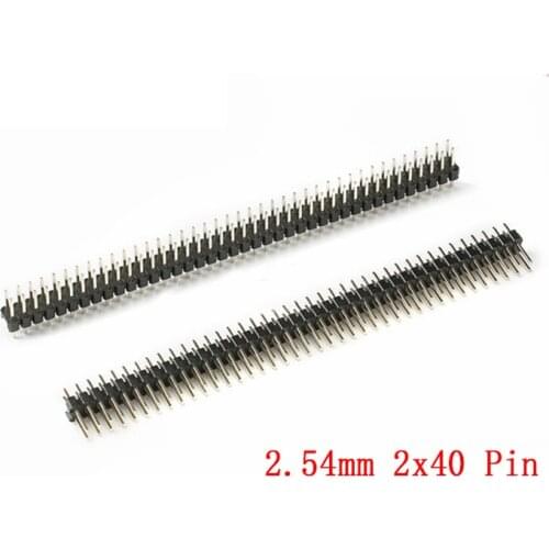 10Pcs 2.54mm 2x40 Pin 80 Pin copper Pitch Male Double Row Pin Header Strip Straight Needle Connector