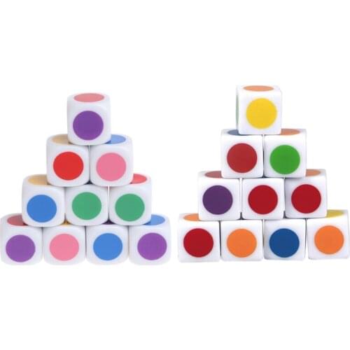 10 Pieces Acrylic Dice 6 Sided Round Colorful Pattern Dice for Club/party/family DIY Games Accessories 16mm N0PC