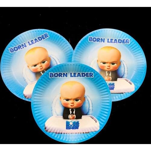 10pcs/lot 7inches boss baby theme disposable plates boss theme birthday party decorations paper plates baby boss party supplies