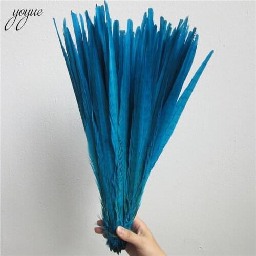 100 Pcs Lake Blue Natural Pheasant Tail Feathers 16-18inch 40-45cm High Quality Diy Jewelry Wedding Decorations Pheasant Feather