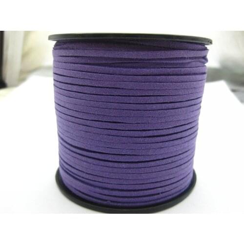 100 Yards Purple Faux Suede Flat Leather Cord Lace String 3mmmm