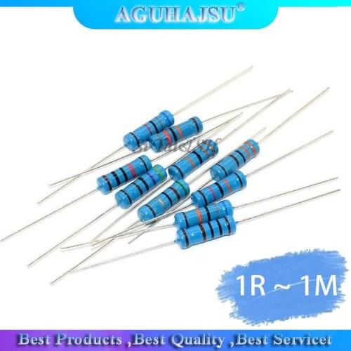20pcs 2W Metal film resistor 1% 1R ~ 1M 2.2R 4.7R 10R 22R 47R 100R 220R 470R 1K 10K 100K 2.2 4.7 10 22 47 100 220 470 ohm