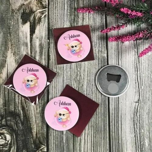 30 pcs Personalized Bottle Opener Magnet-Pink Teddy Bear Model 445765246