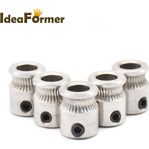 5Pcs 3D Printer MK7/MK8 Extruder V-Groove Drive Gear Bore 5mm Stainless Steel Wheel For MK Extruder 1.75mm&3.0mm filament