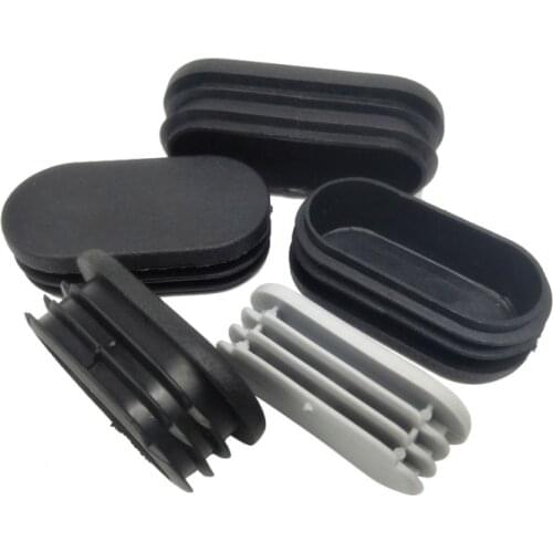 4/8Pcs Black/White/Grey OvalOblong Rectangle Plastic Black Blanking End Cap Tube Pipe Inserts Plug Bung Furniture Accessories