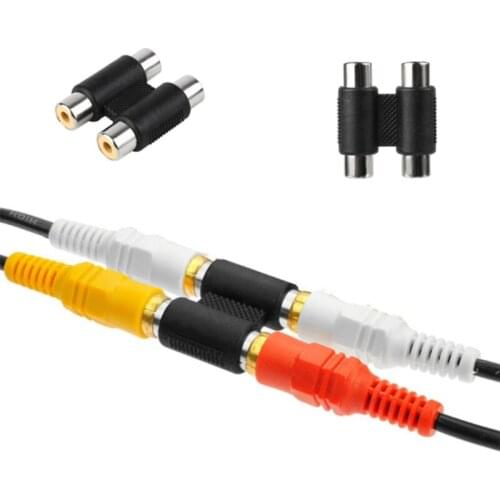 2RCA Female to 2RCA Female Splitter Adapter AV Audio Video Plug for Computer Speaker Earphone MP3 TV
