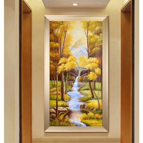 5d Diamond Painting Cross Stitch Vertical Edition Living Room Landscape Square/round Diamond Embroidery Full Diamond Decor