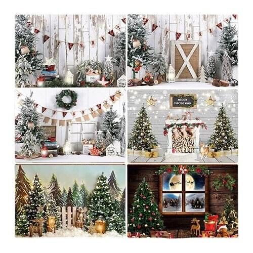Avezano Winter Christmas Photography Background Cedar Wooden Wall Portrait Backdrop Xmas Party Decor Studio Photographic Props