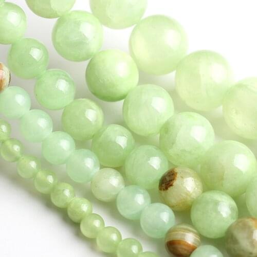 4/6/8/10/12mm Natural Green Jades Stone Beads Round Loose Spacer Beads Supplies For Jewelry Making Diy Handmade