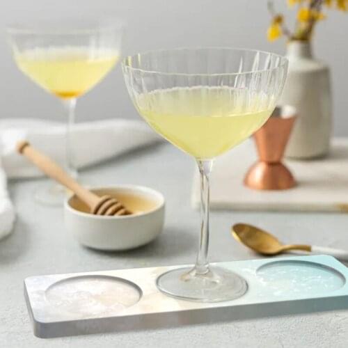 Epoxy Resin Mold 3-Grids Wine Bottle Tray Wine Cup Plate Board Silicone Mould E15E