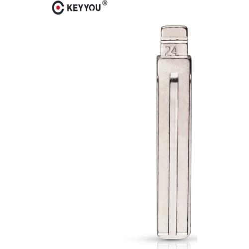 KEYYOU10pcs/lot NO.24 Metal car key blade for Volvo remote key blade 24# key blade replacement