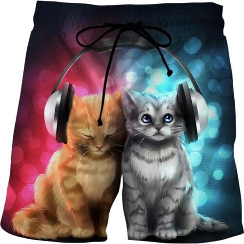 Fashion 2021 New Cool Mens shorts 3D Printing cats animal Short Pants Summer Swimwear Mens clothing breathable premium Clothes
