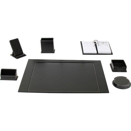 Prozenis Fortress Leather Desk set the pole Black office desktop pad set quality workmanship durable material free shipping