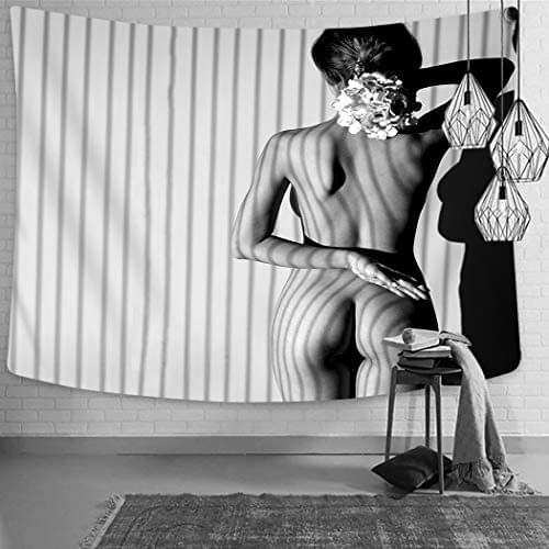Tapestrys Wall Hanging Nude Woman Sexy Artistic Black White Home Decor Living Room Bedroom Dorm Hippie Room Decoration Mural