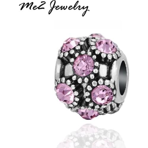 NEW Free Shipping Fashion Jewelry Silver Bead Charm crystal Bead Fit european Charm Bracelets & Bracelet