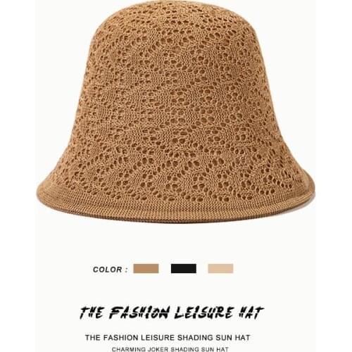 2021 New Spring Summer Double-sided Wear Sunscreen Bell-shaped Bucket Hat for Woman Brown Black Khaki Breathability Sunhat
